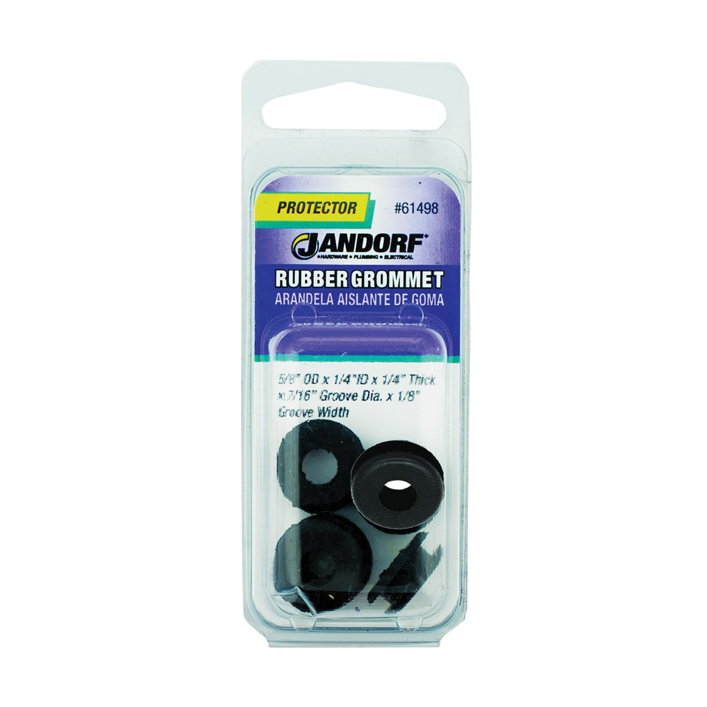 61498 Grommet, Rubber, Black, 1/4 in Thick Panel