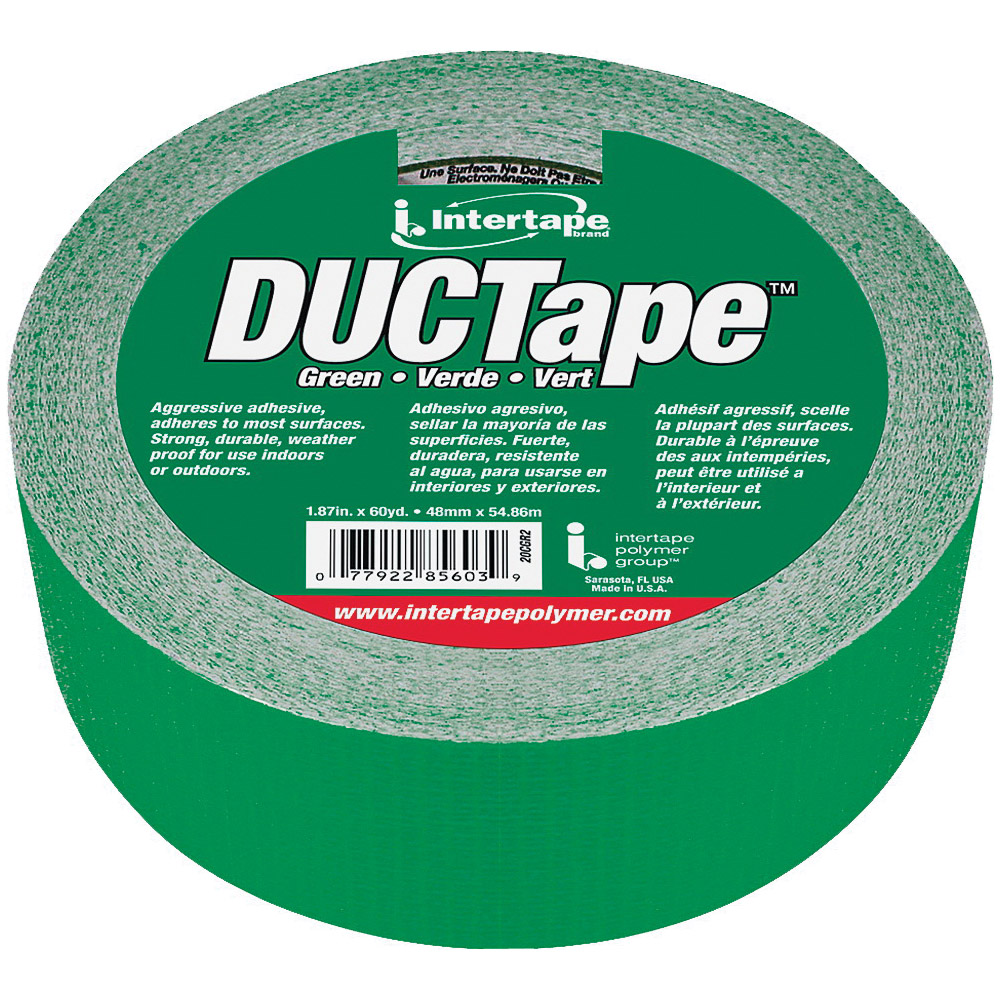 20C-GR2 Duct Tape, 60 yd L, 1.88 in W, Cloth Backing, Green
