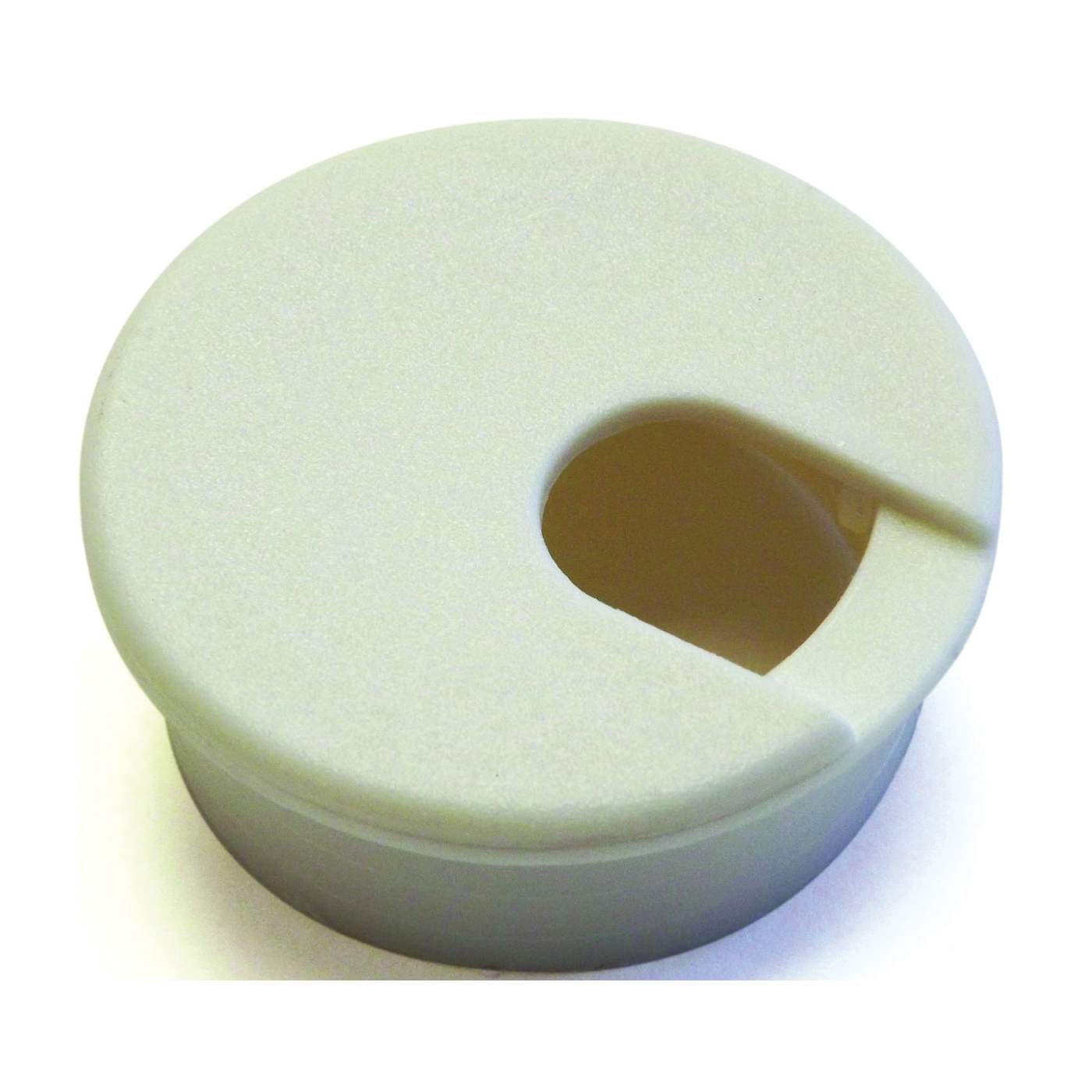 61623 Desk Grommet, 1-3/4 in Dia Cable, Polystyrene, Pure White