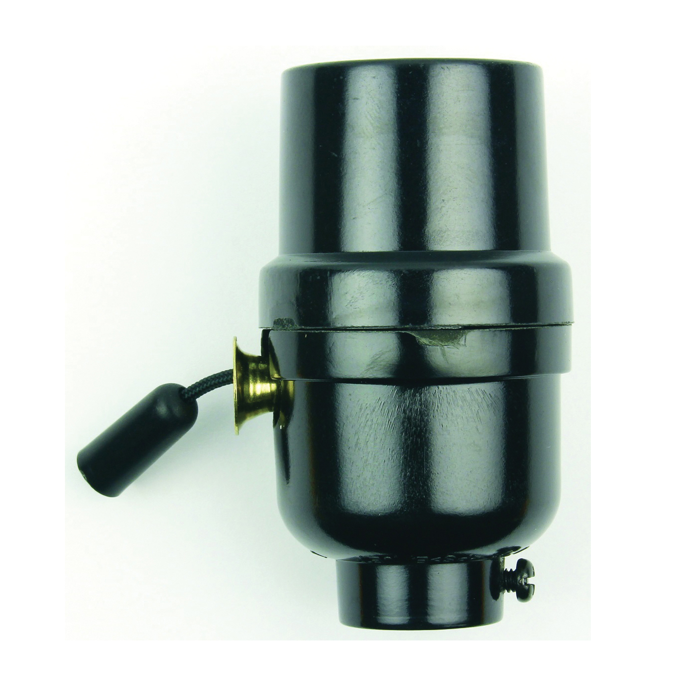 60532 Pull Chain Lamp Socket, 250 V, 250 W, Phenolic Housing Material, Black