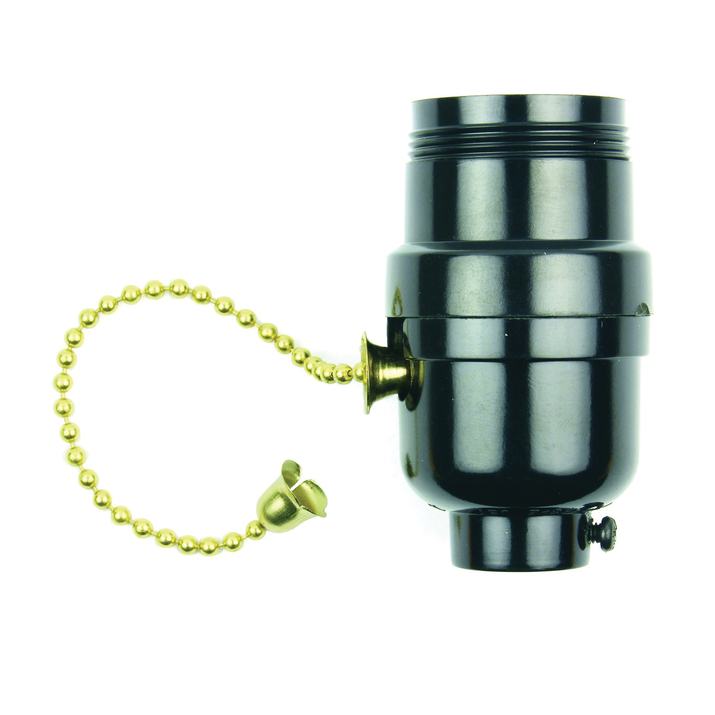60534 Pull Chain Lamp Socket, 250 V, 250 W, Phenolic Housing Material, Black