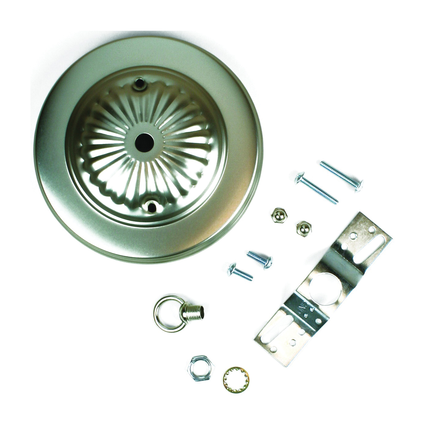 60216 Canopy Kit, Ceiling, Traditional, Brushed Pewter, For: Outlet Box and Hang Ceiling Fixture