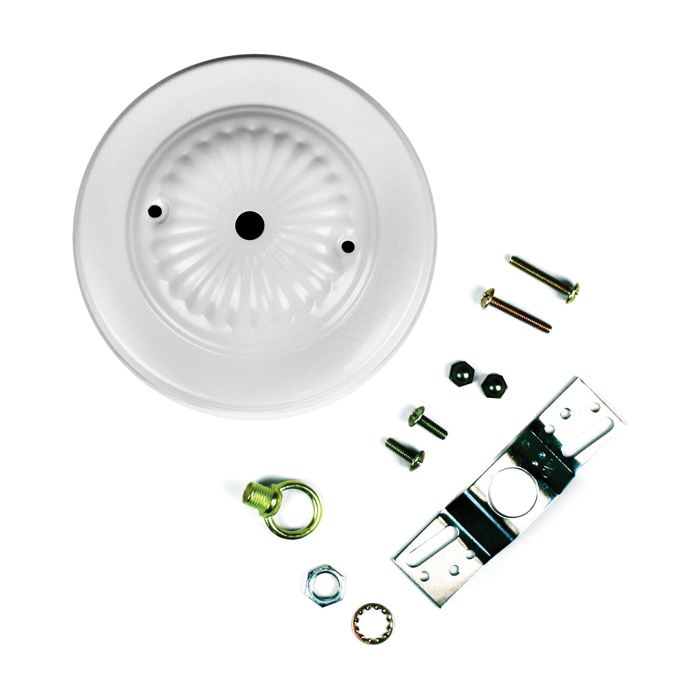 60217 Canopy Kit, Ceiling, Traditional, White, For: Outlet Box and Hang Ceiling Fixture
