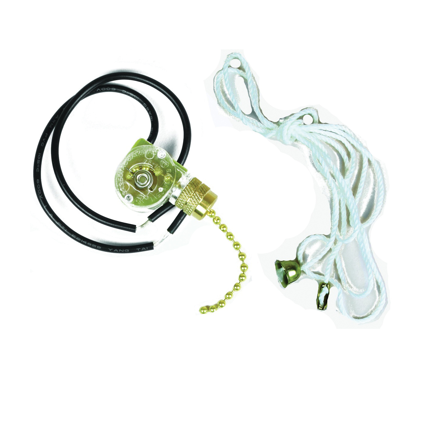 60304 Pull Chain Switch, 250 V, 3 A, Brass
