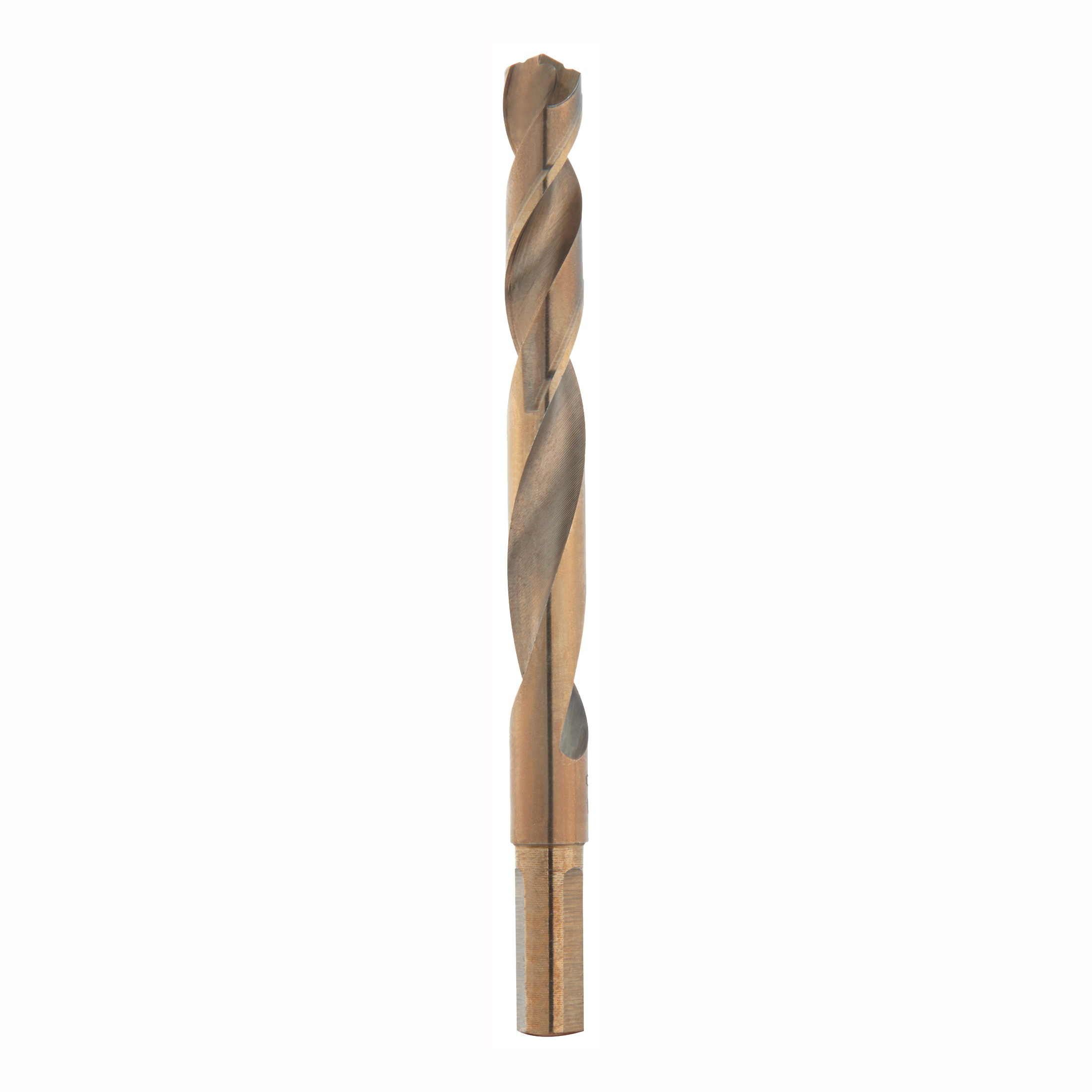 RED HELIX 48-89-2324 Drill Bit, 27/64 in Dia, 5.12 in OAL, 3/8 in Dia Shank, 3-Flat, Reduced Shank