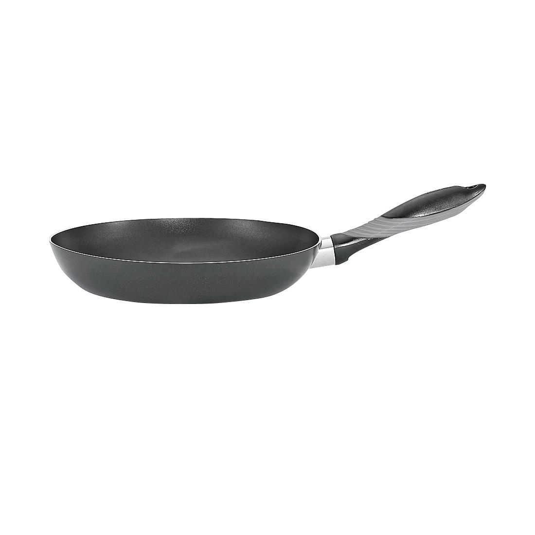 MIR-E7970594M Saute Pan, 10 in Dia, Aluminum, Black, Soft-Grip Handle