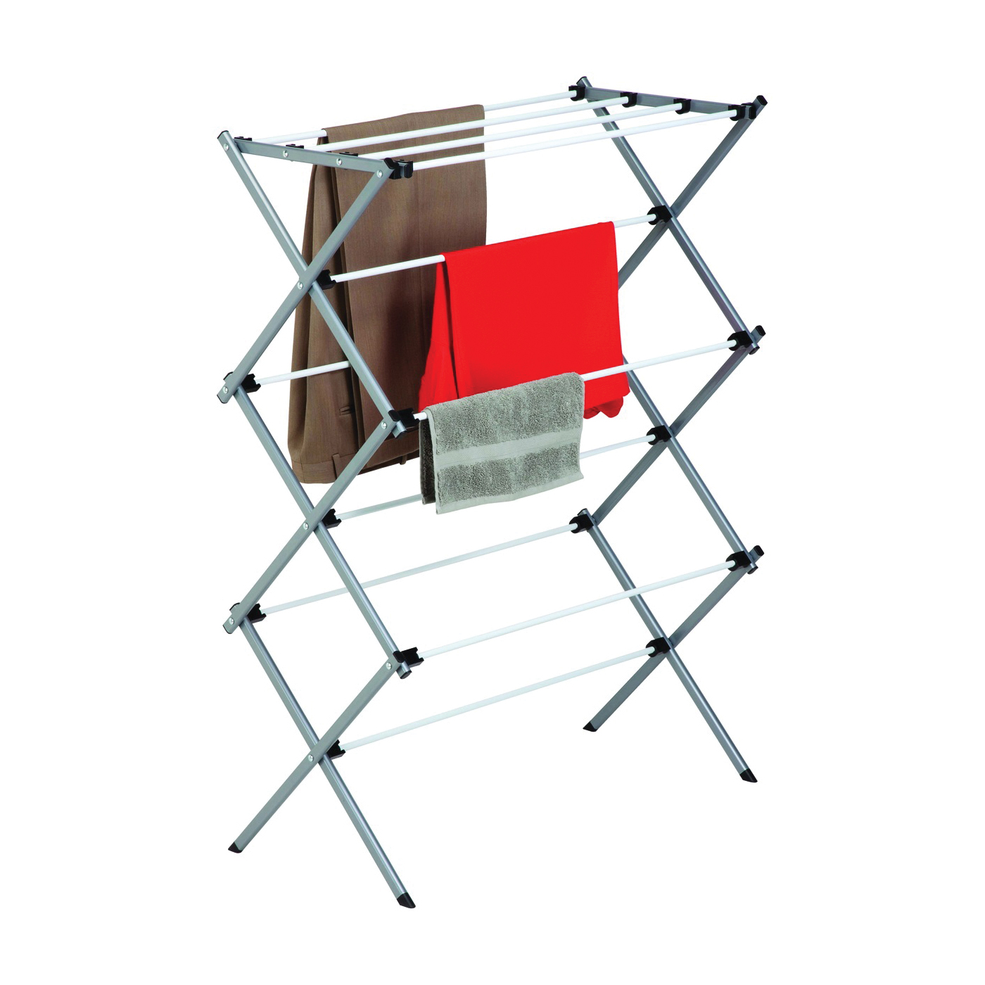 DRY-01306 Collapsible Cloth Drying Rack, Steel, Silver, 15 in W, 42 in H, 30 in L