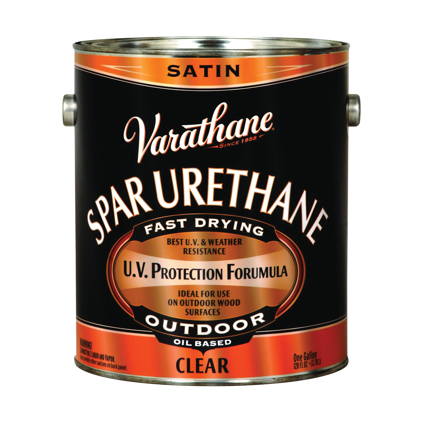 Varathane 9332 Spar Varnish, Oil, 600 to 700 sq-ft/gal Coverage Area, Satin, Clear, Liquid, 1 gal Can