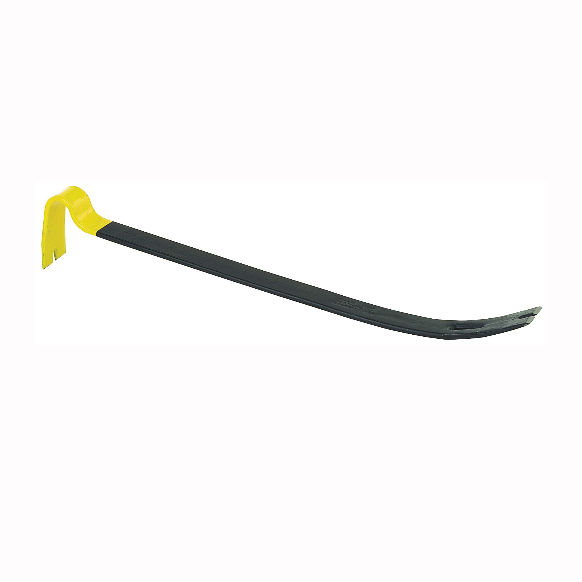 STANLEY 55-526 Pry Bar, 21 in L, Slotted Tip, 1-3/4 in W Tip, HCS, Black/Yellow, 1-3/4 in Dia - 1