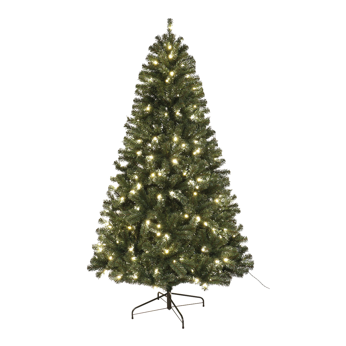 61970 Sheared Tree, 7 ft H, Noble Fir Family, 110 V, LED Bulb, Clear Light