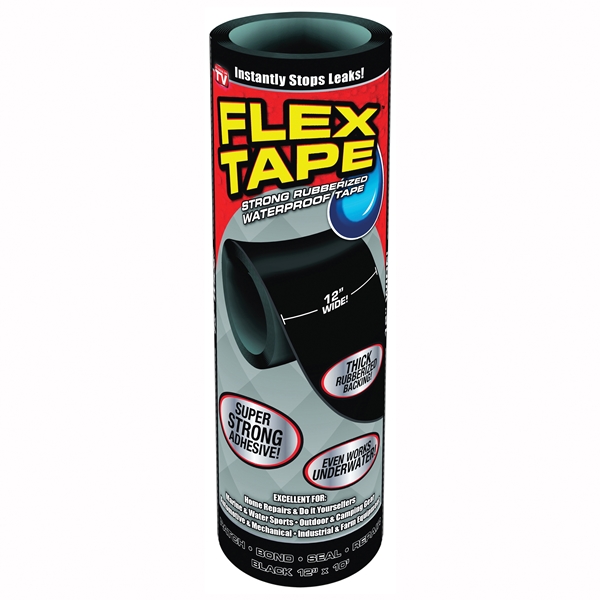 Flex Tape TFSBLKR1210 Tape, 10 ft L, 12 in W, Rubber Backing - 2