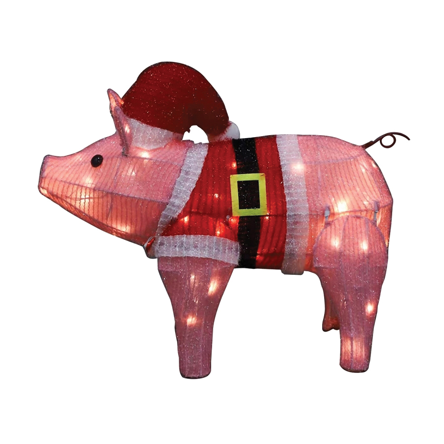 58711 Prelit 3D Mesh Pig, LED, 24 in