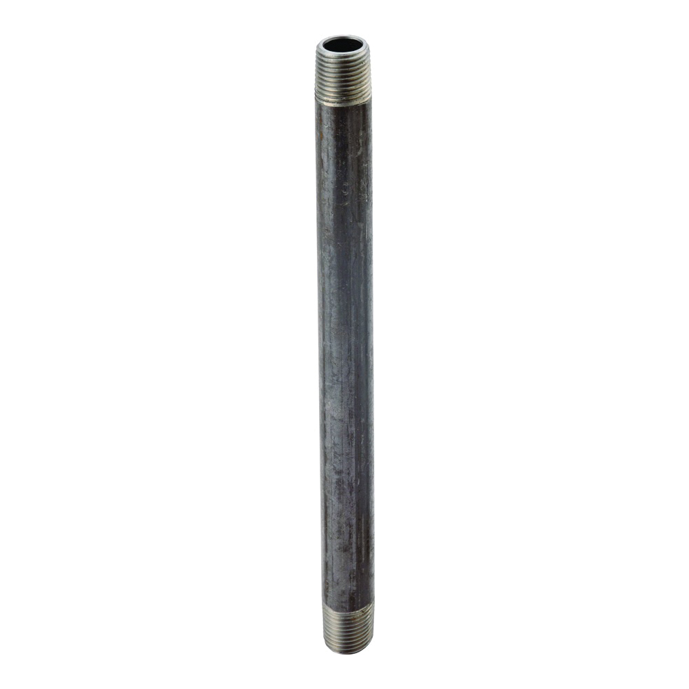 BN 1/2X18-S Pipe Nipple, 1/2 in, Male, Steel, SCH 40 Schedule, 18 in L