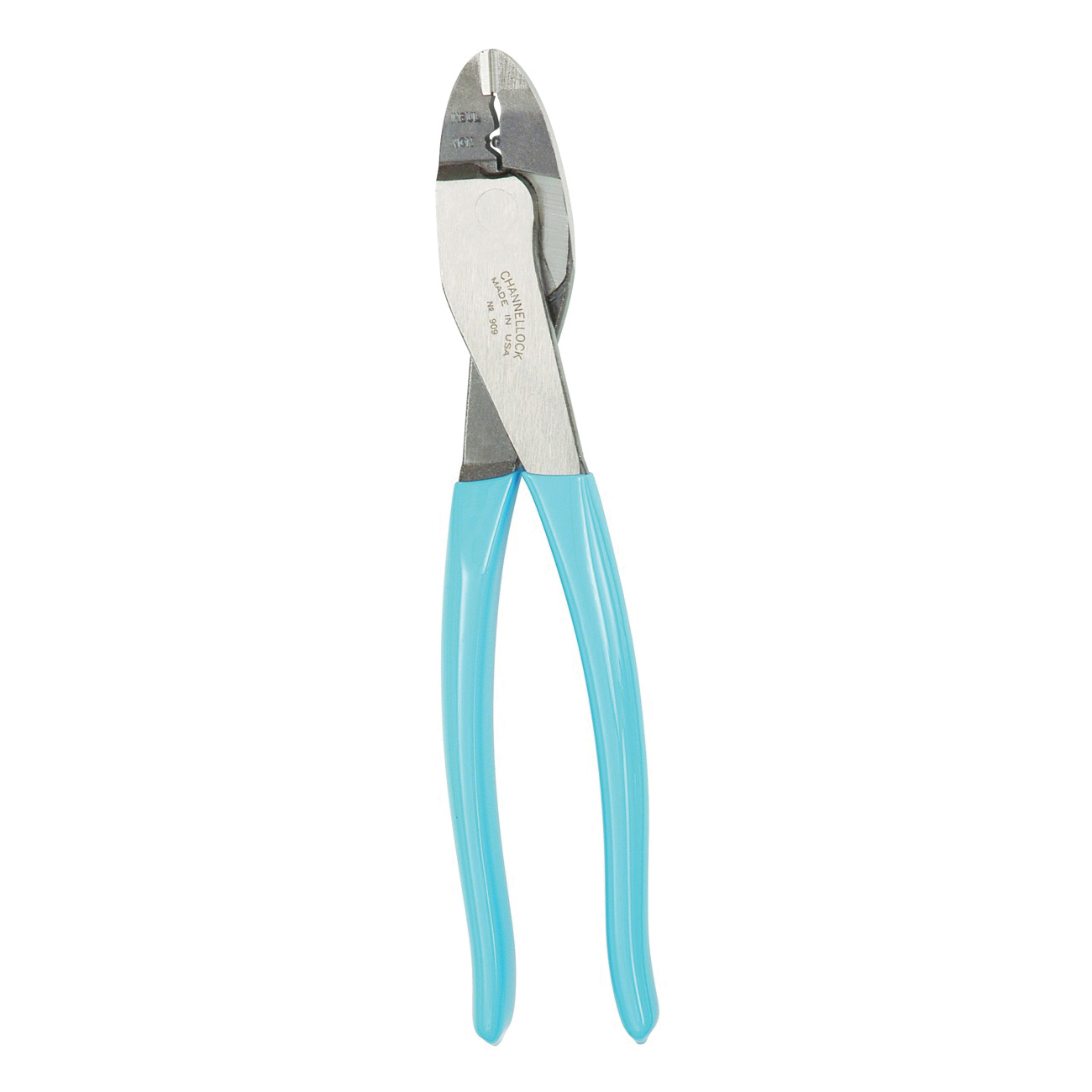 CHANNELLOCK 909 Crimping Plier, 22 to 10 AWG Wire, 22 to 10 AWG Cutting Capacity, 9-1/2 in OAL, Comfort-Grip Handle - 1