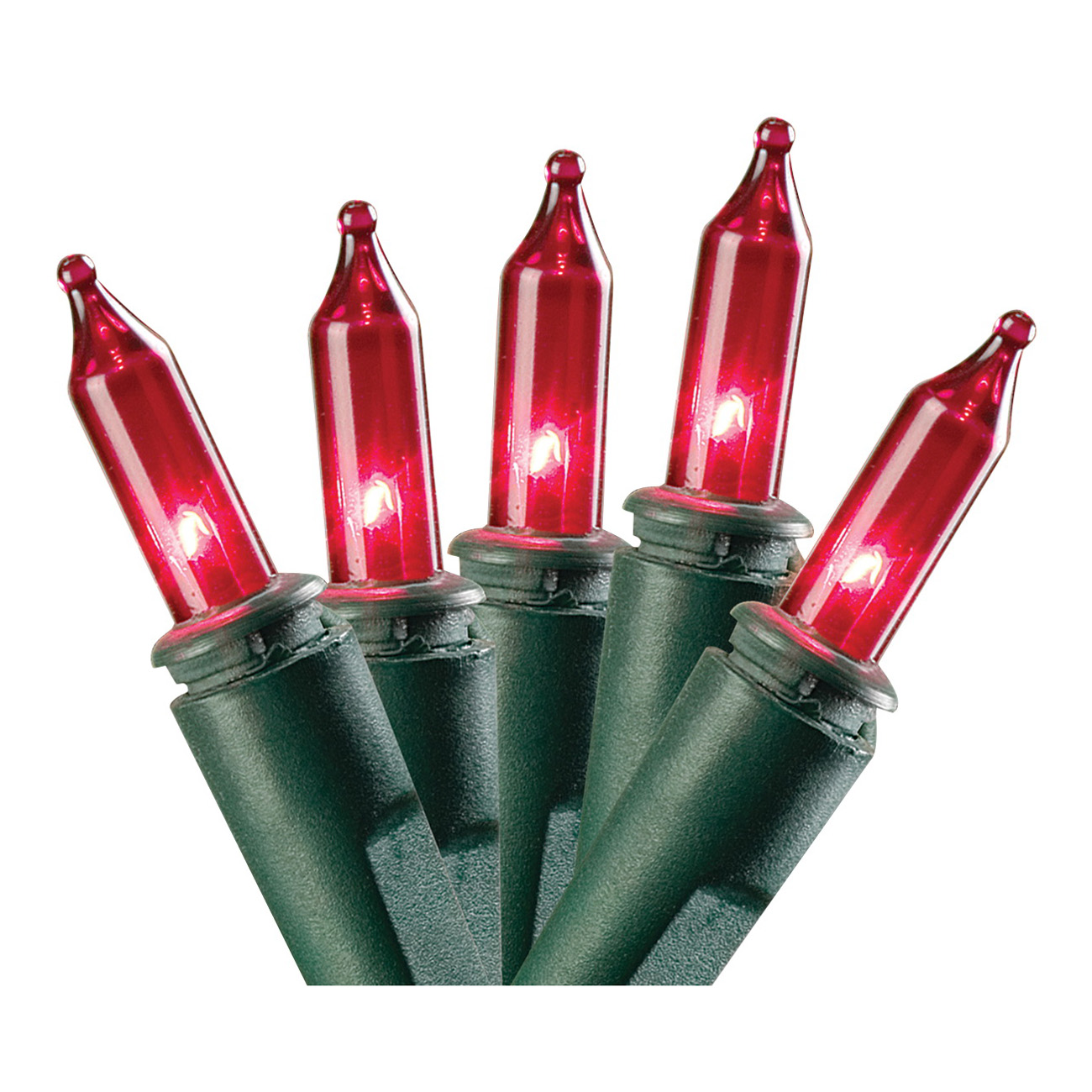 Sylvania W11A0766 Light Set, Christmas, 120 V, 20.4 W, 50-Lamp, Incandescent Lamp, Red Lamp, 11.54 ft L - 1