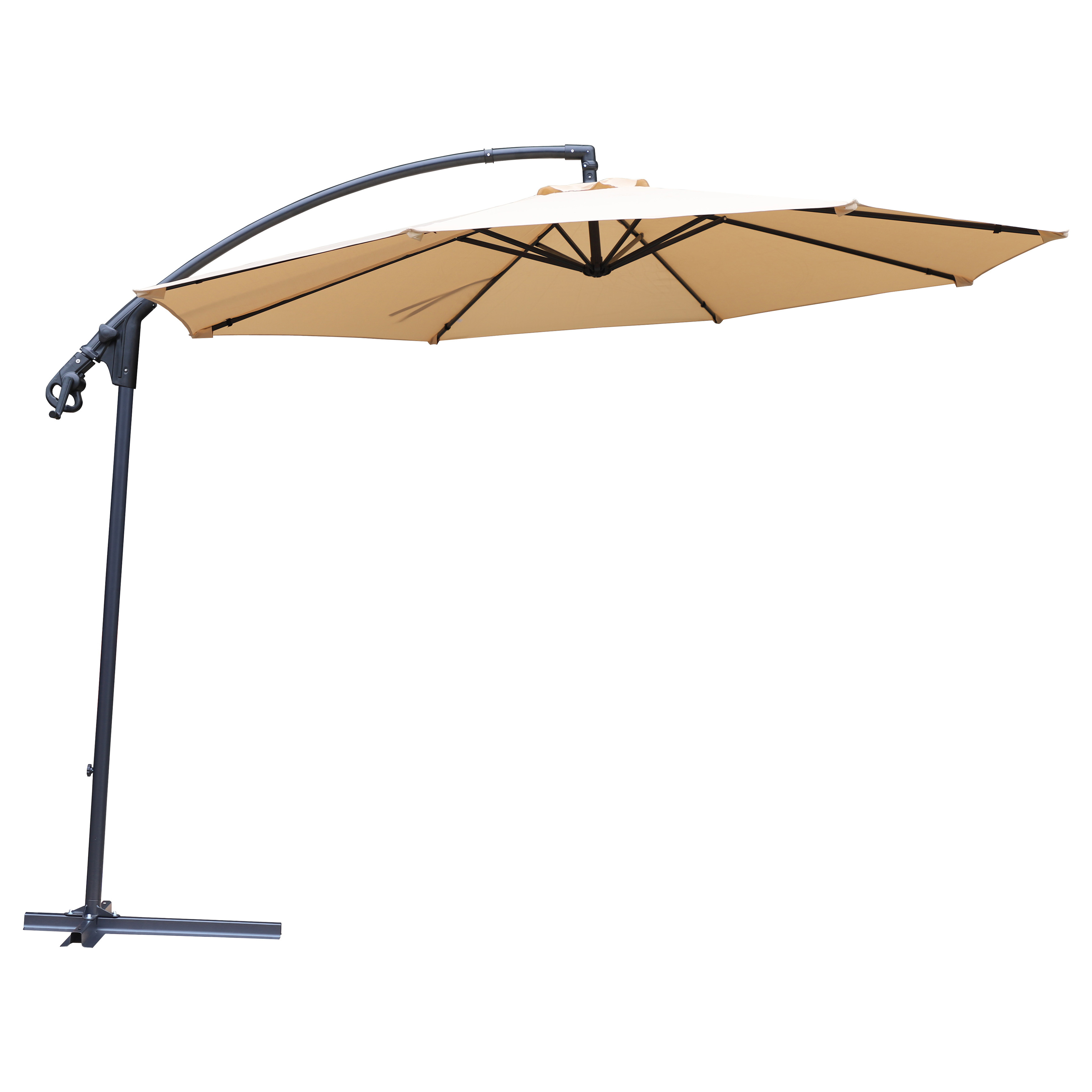 UMD10-8BKOBD-04 Umbrella and Stand Offset Easy Up, 98.42 in OAH, 10 ft W Canopy, 10 ft L Canopy