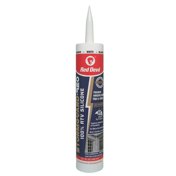 STORMGUARD 780 Silicone Sealant, White, 10 to 100 deg F, 300 mL Cartridge