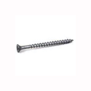 0282108 Deck Screw, #6 Thread, 1-5/8 in L, T25 Drive Size, Steel, Coarse Thread, Bugle Head, Phillips Drive, Sharp Point, 12 PK