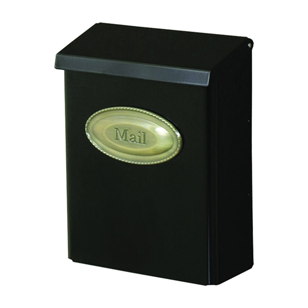 Designer Series DVK00000 Mailbox, 440 cu-in Capacity, Galvanized Steel, Powder-Coated, Black