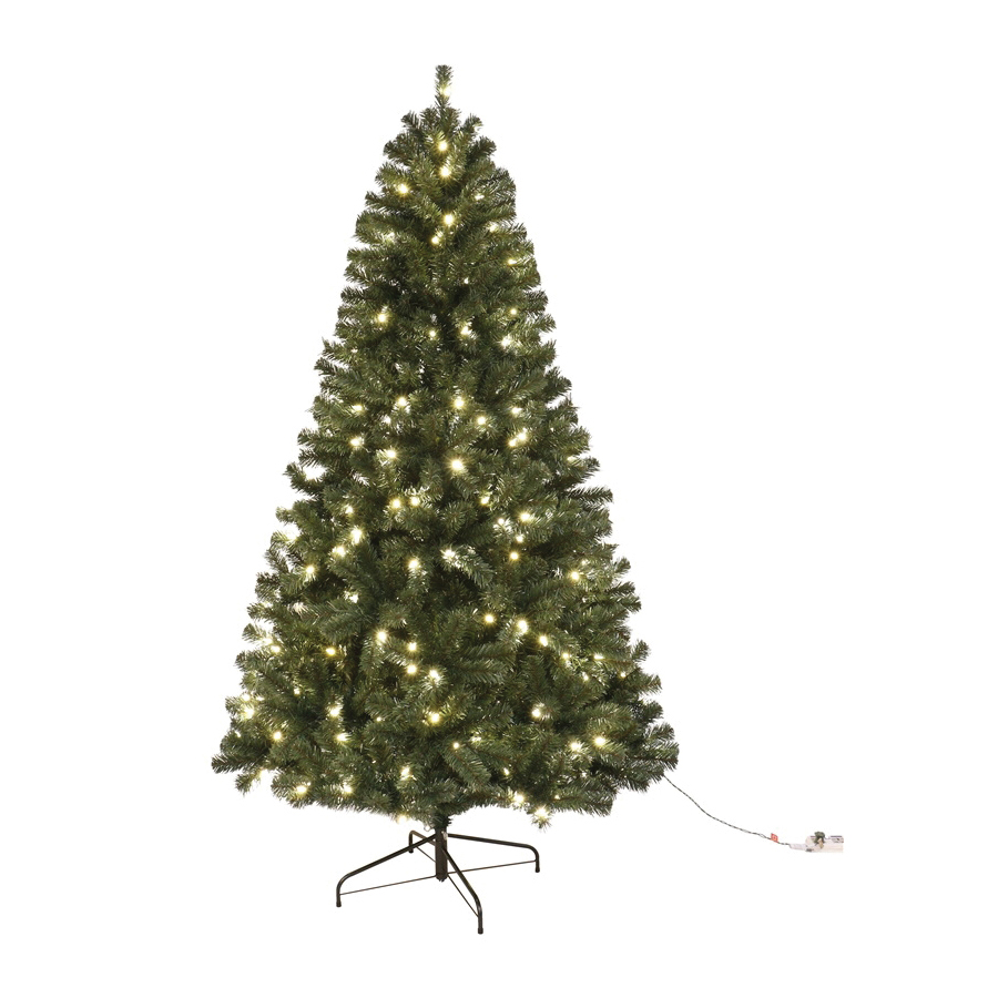 61912 Sheared Tree, 12 ft H, Noble Fir Family, 110 V, LED Bulb, Clear Light