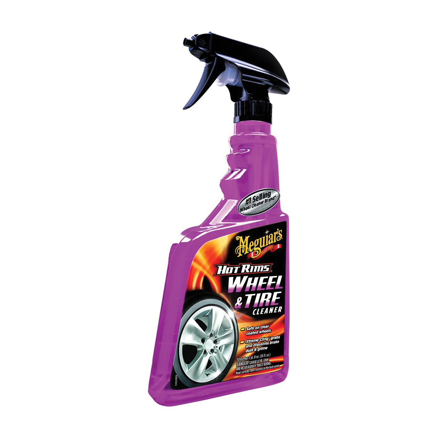 MEGUIAR'S G9524 Wheel and Tire Cleaner, 24 oz Spray Dispenser, Liquid, Mild Acidic - 1
