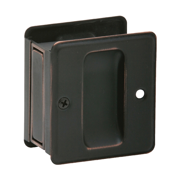 Schlage SCP990B-716 Pocket Door Pull, 2-1/2 in W, 2-3/4 in H, Brass, Aged Bronze