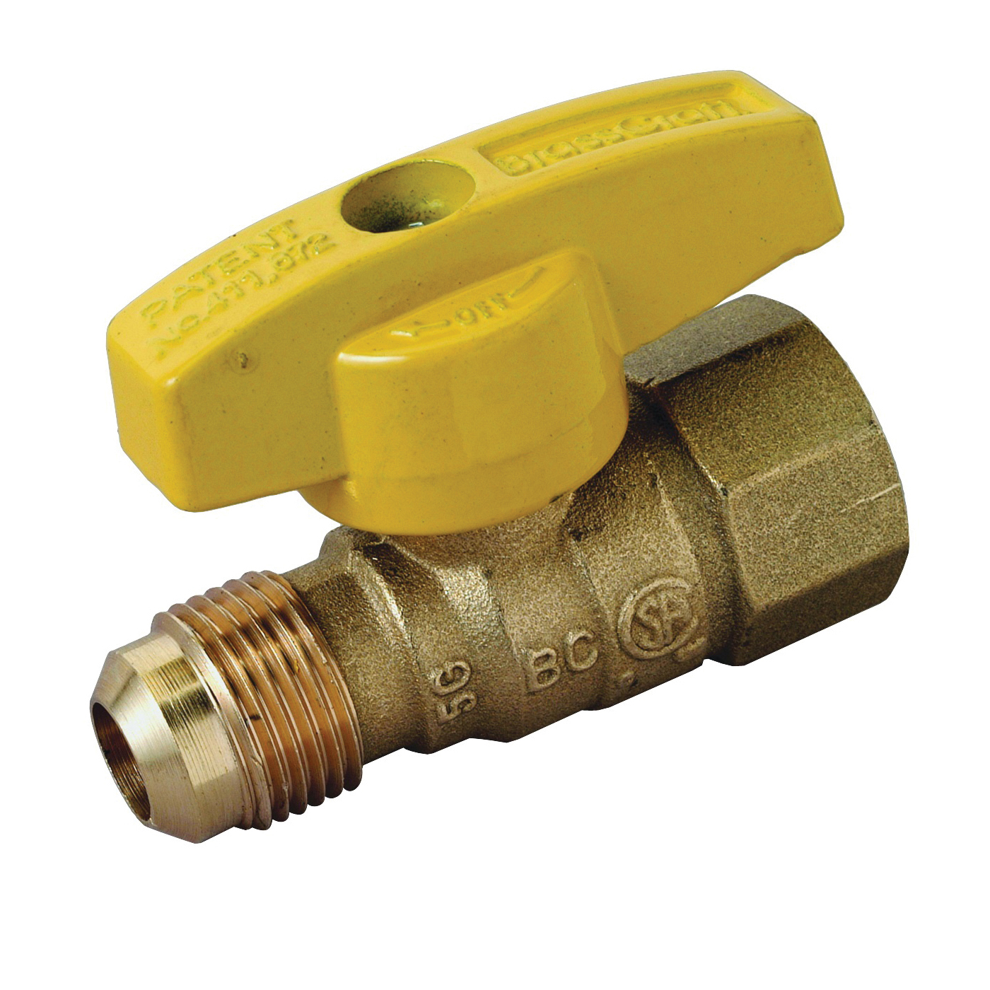 PSSD-41 Gas Ball Valve, 1/2 in Connection, Flared x FIP, 5 psi Pressure, Brass Body
