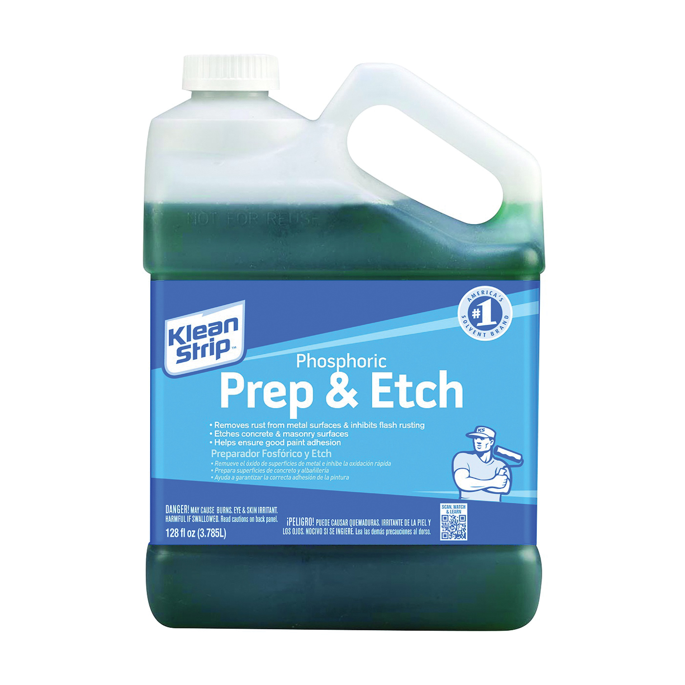 Klean Strip GKPA30220 Phosphoric Prep and Etch, Liquid, Green, 1.25 gal, Can - 1