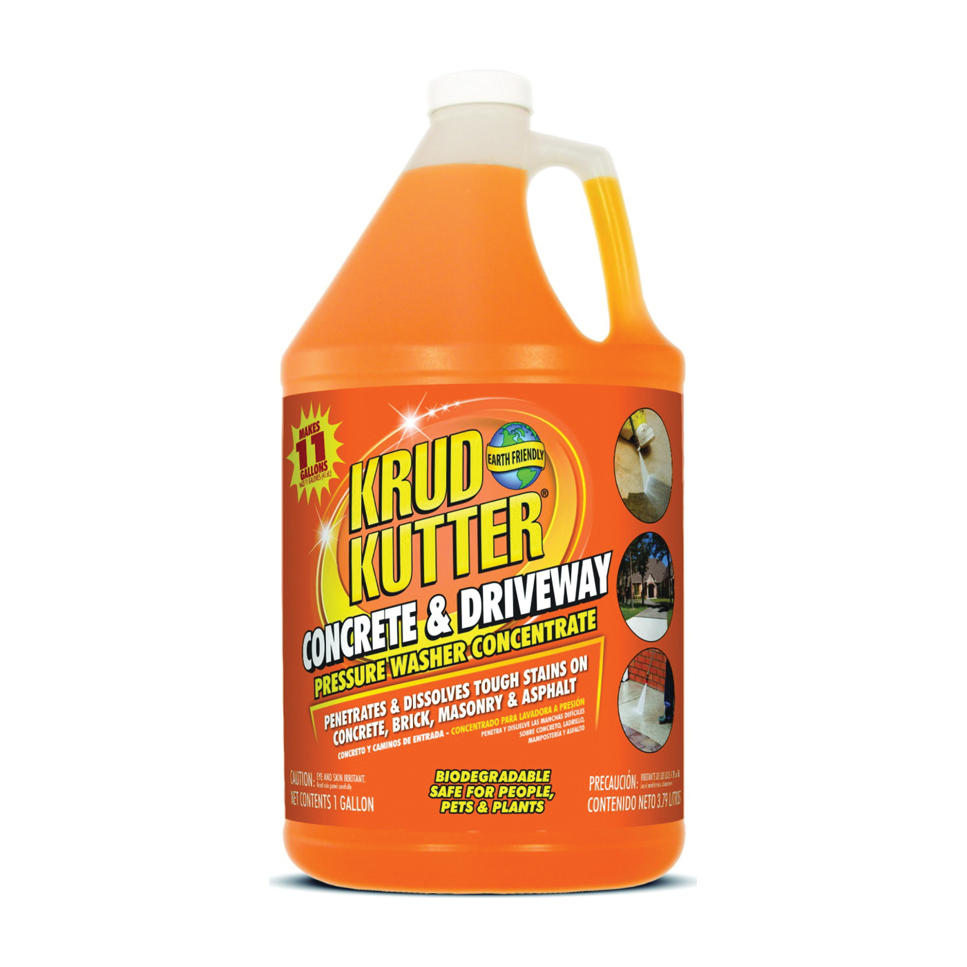 KRUD KUTTER DG014 Concrete and Driveway Cleaner, Liquid, Solvent, 1 gal Bottle - 1