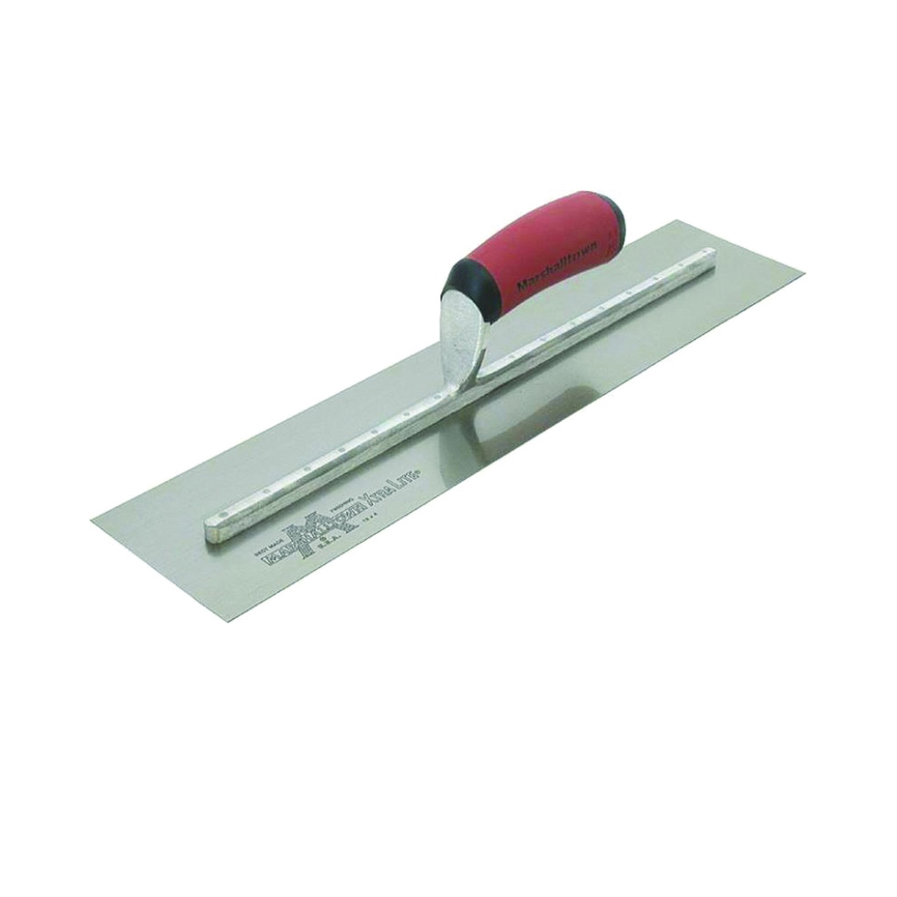 MXS57D Finishing Trowel, 14 in L Blade, 3 in W Blade, Spring Steel Blade, Square End, Curved Handle