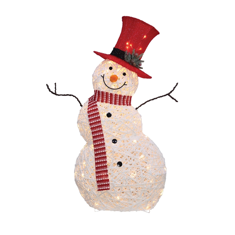 56705 3D Waving Snowman, LED, White, 47 in