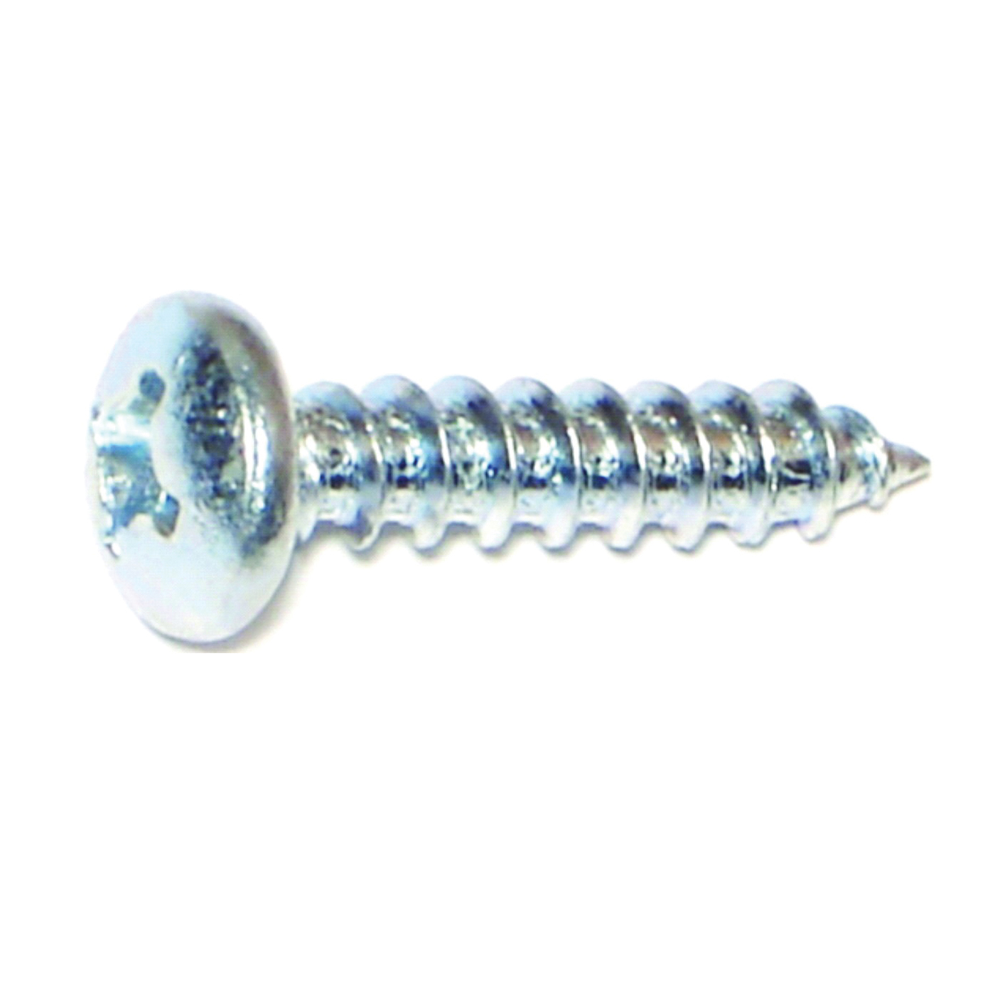 23139 Screw, #12 Thread, 2 in L, Pan Head, Phillips Drive, Steel, Zinc