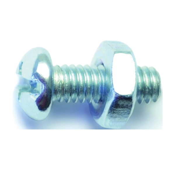 23977 Machine Screw, #8-32 Thread, Round Head, Combo Drive, Zinc