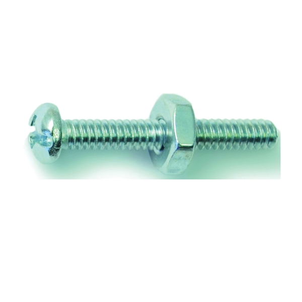 23974 Machine Screw, #6-32 Thread, Round Head, Combo Drive, Zinc