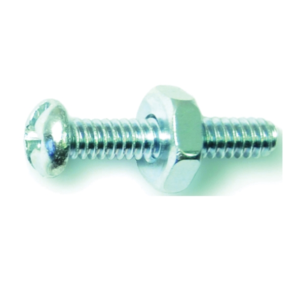 23973 Machine Screw, #6-32 Thread, Round Head, Combo Drive, Zinc