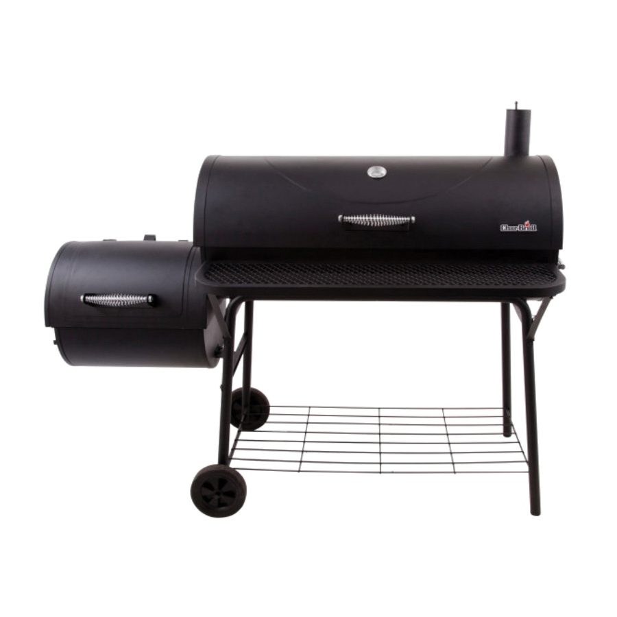 American Gourmet 700 14201571 Deluxe Offset Smoker, 670 sq-in W Cooking Surface, 355 sq-in D Cooking Surface