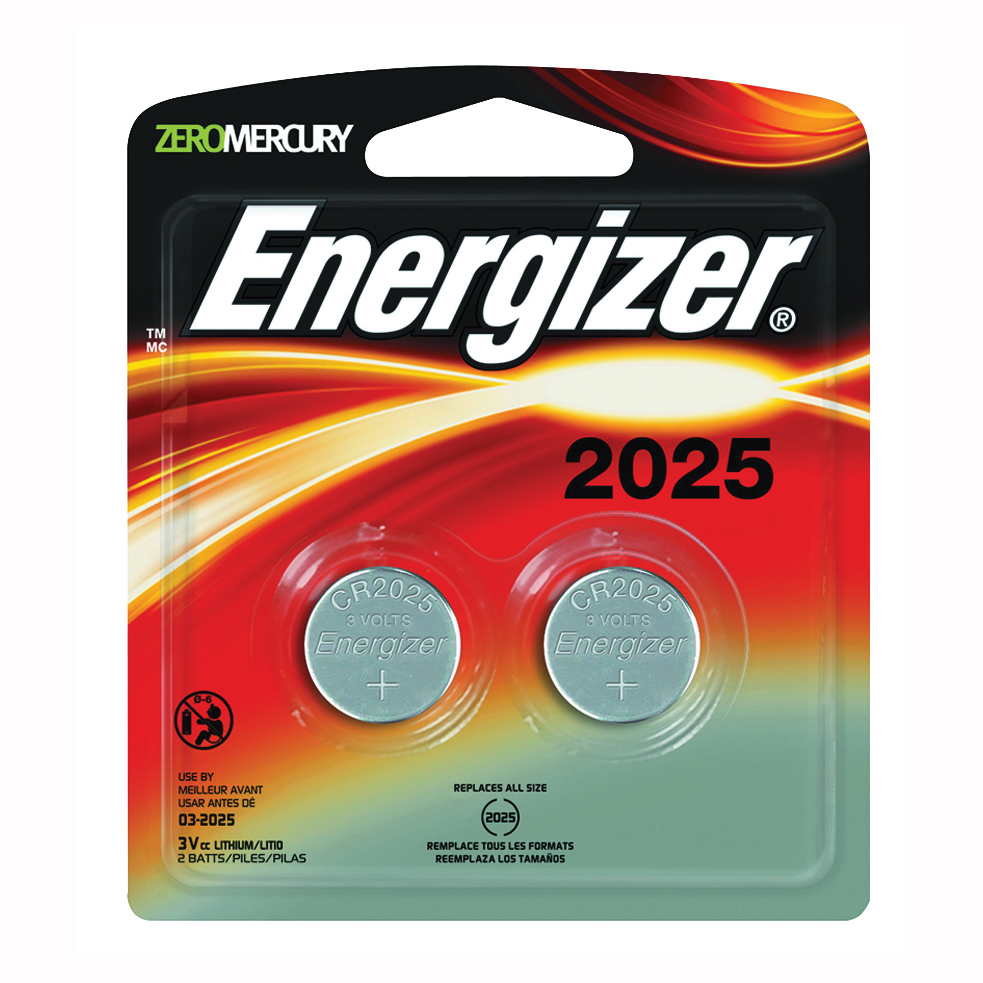 2025BP-2 Coin Cell Battery, 3 V Battery, 170 mAh, CR2025 Battery, Lithium, Manganese Dioxide