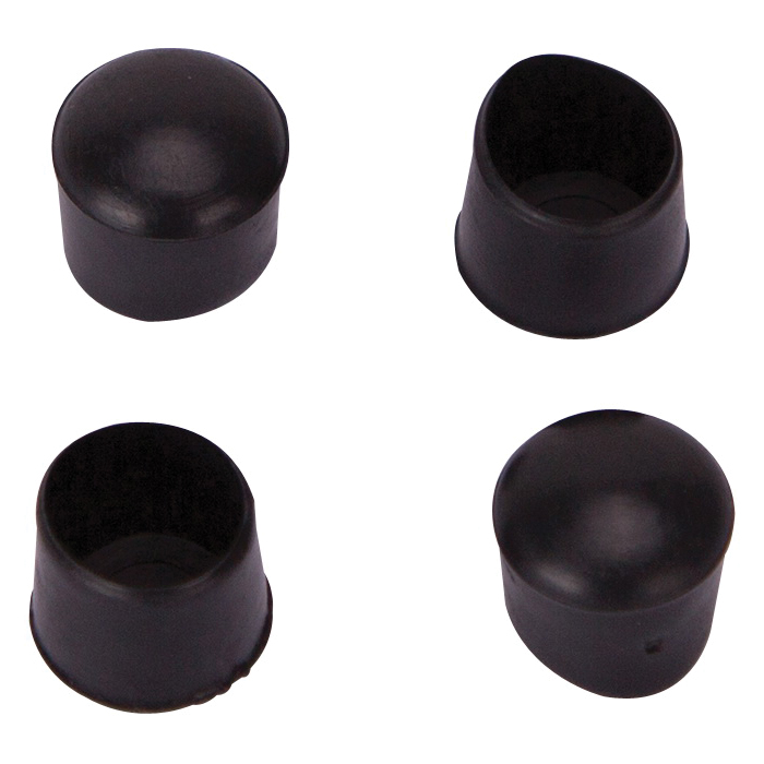 FE-50601-PS Furniture Leg Tip, Round, Plastic, Black, 1/2 in Dia, 5/8 in H