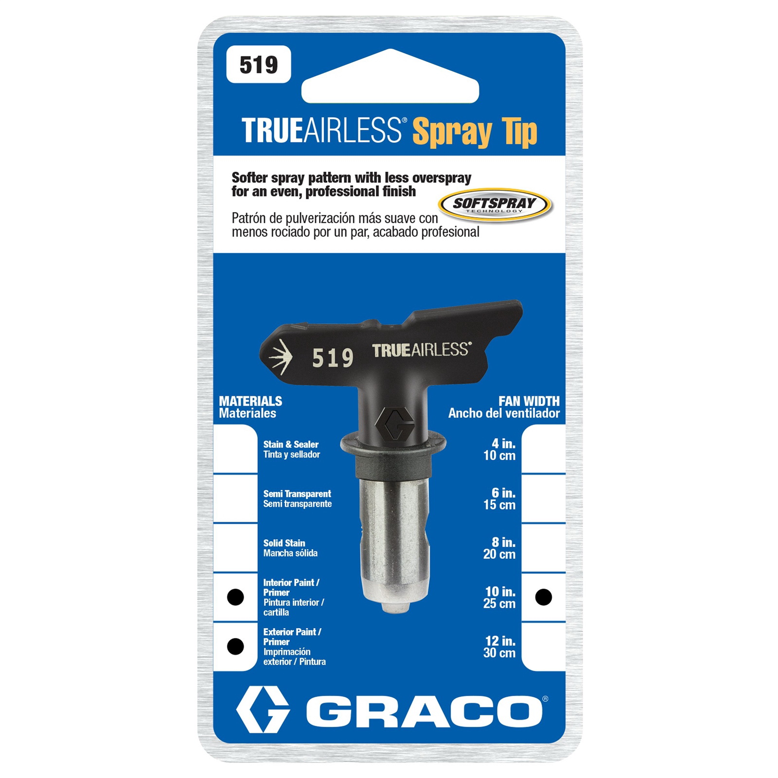Graco TRU519 Spray Tip, 519 Tip, Carbide Steel - 5