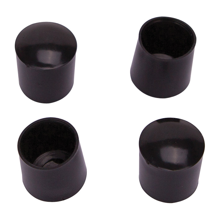 FE-50603-PS Furniture Leg Tip, Round, Plastic, Black, 3/4 in Dia, 3/4 in H