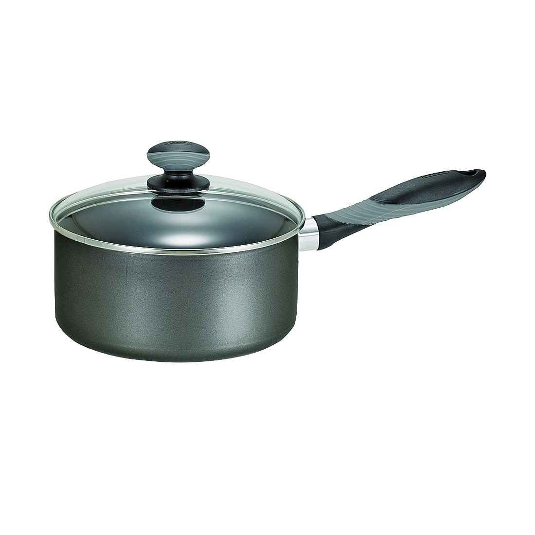 MIR-A7972184M Sauce Pan with Glass Lid, 1 qt Capacity, Aluminum, Thumb Rest Handle