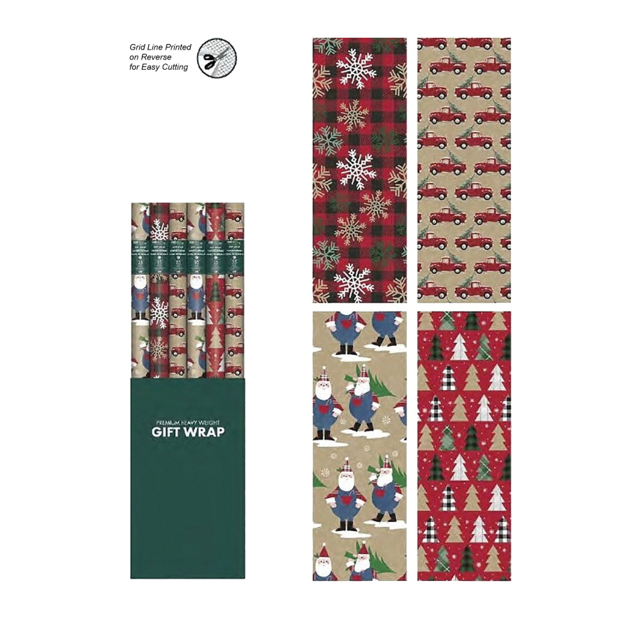 Hometown Holidays 68731 Gift Wrap Tissue, Kraft Paper, Multi-Color