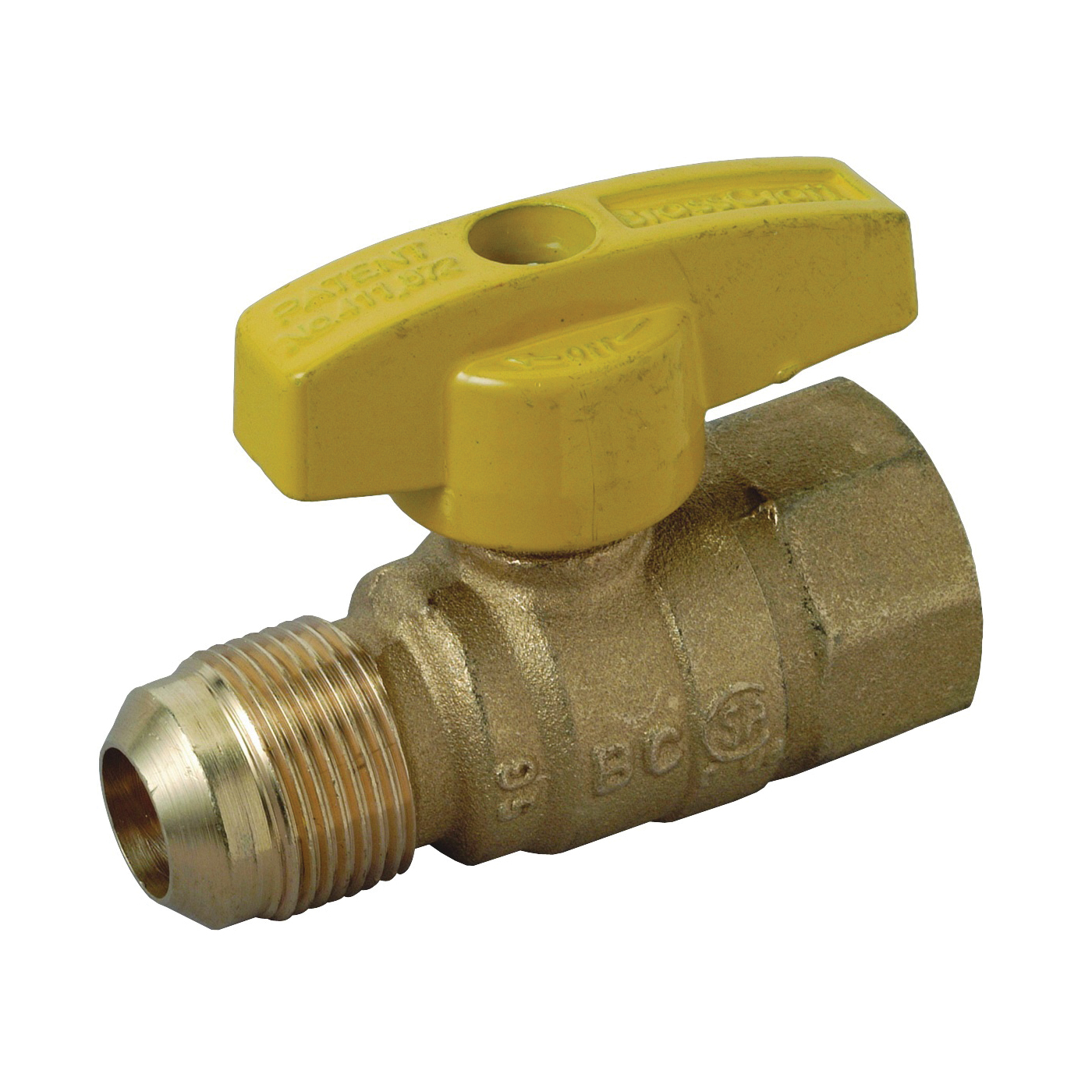 PSSC-60 Gas Ball Valve, 5/8 x 3/4 in Connection, Flared x FIP, 5 psi Pressure, Brass Body