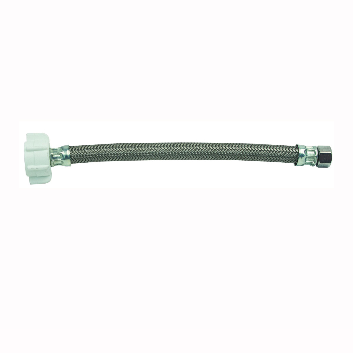 PSB855 Toilet Connector, 3/8 in Inlet, Compression Inlet, 7/8 in Outlet, Ballcock Outlet, Stainless Steel, 9 in L