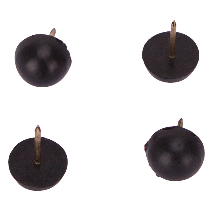 FE-50670-PS Furniture Leg Tip, Round, Rubber, Black, 1/2 in Dia, 3/4 in H