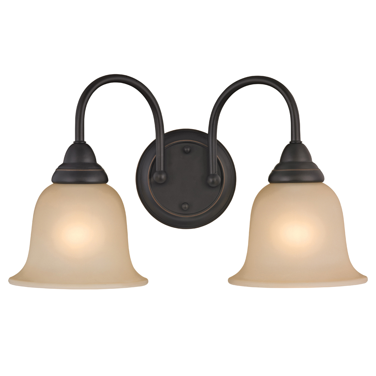 LYB130928-2VL-VB Vanity Light Fixture, 60 W, 2-Lamp, A19 or CFL Lamp, Steel Fixture