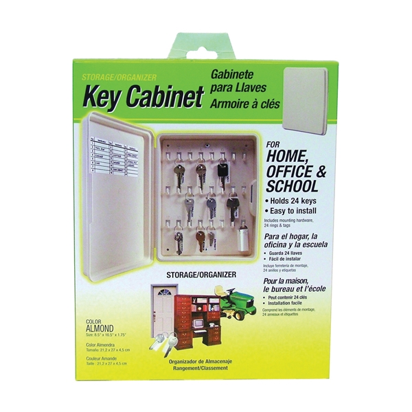 Hy-Ko KO301 Key Cabinet, Plastic, Almond, 8-1/4 in W, 10-1/2 in H - 2