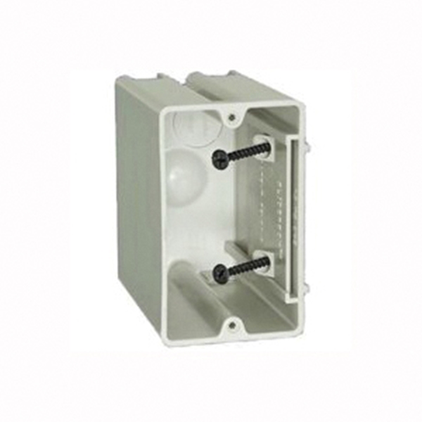 Sliderbox SB-1 Electrical Box, 1-Gang, 2-Outlet, 1-Knockout, 1/2 in Knockout, PVC, Beige/Tan, Screw, Wall - 2