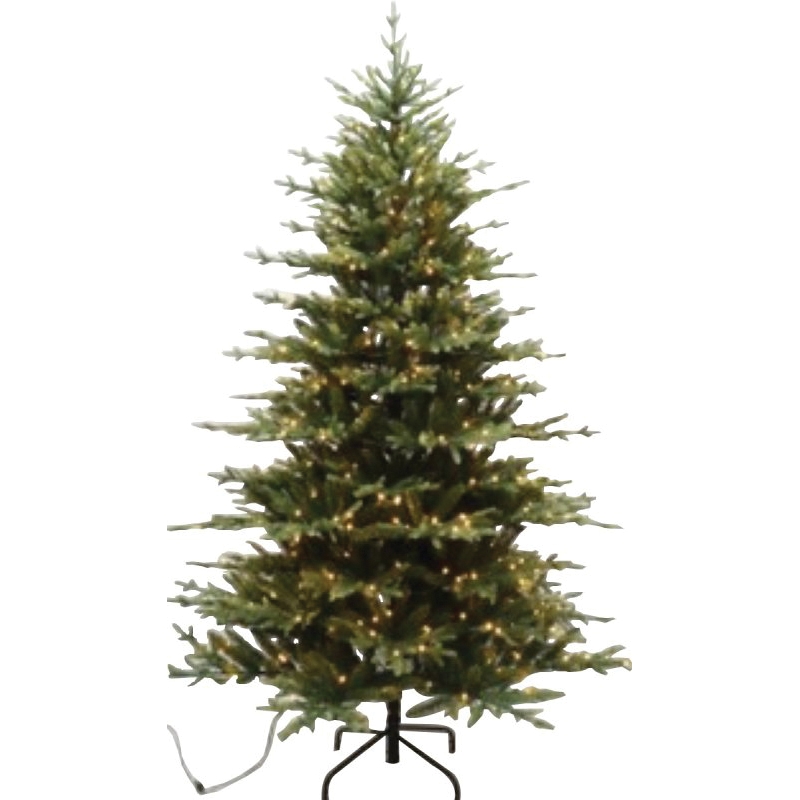 61944 Pre-Lit Cascade Noble Fir Tree, 4 ft H, Nobel Fir Family, Mini Bulb, Multi/Clear Light