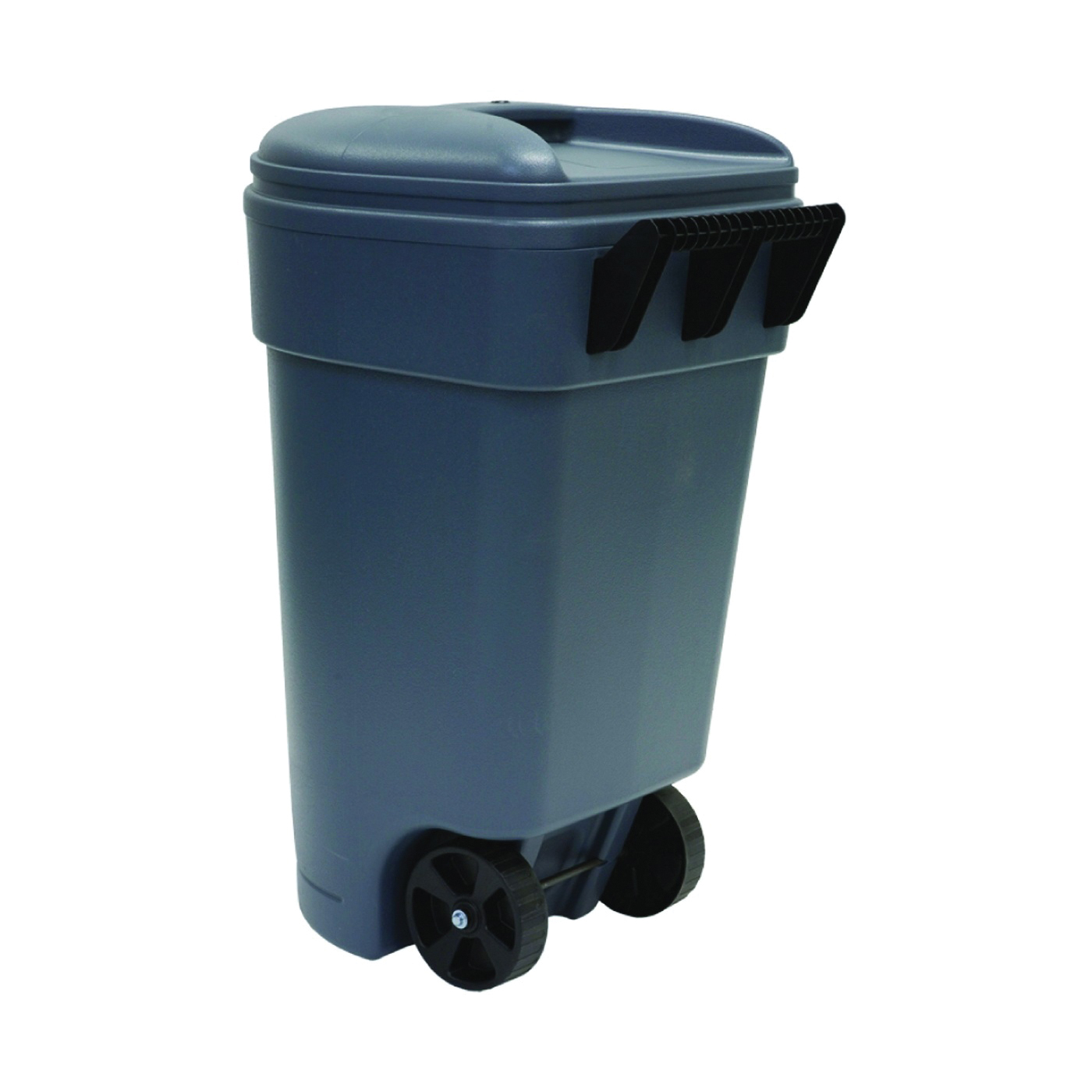 TB0041 Trash Can, 50 gal Capacity, Plastic, Gray